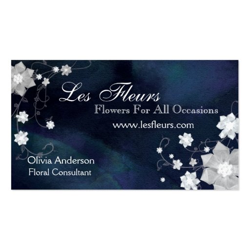 Jewel Flowers Florist or Flower Shop Business Card