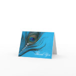 Jewel Peacock Feather Thank You cards