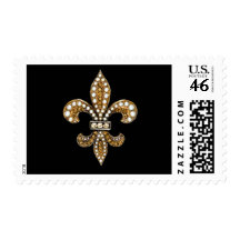 Jewel Sparkle Fleur De Lis New Orleans Stamp