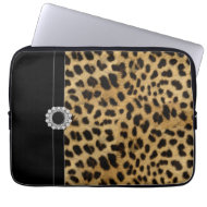 Jeweled Black Leopard Laptop Sleeve fuji_electronicsbag