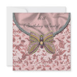 Jeweled Butterfly Birthday Party Invitations