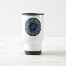 Jeweled Celtic Fractal Mandala Coffee Mugs