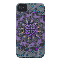 Jeweled Celtic Fractal Mandala iPhone 4 Covers