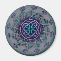 Jeweled Celtic Fractal Mandala Magnets