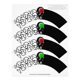 Jeweled Damask Cupcake Cosie - Christmas Letterhead