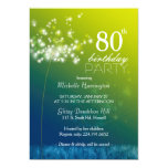 Jeweled Dandelion 80th Birthday Party Card