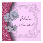 Jeweled Diamond Flowers Party Invitation