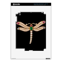 Jeweled Dragonfly Art Skins For iPad 3