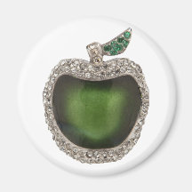 Jeweled Green Apple Fridge Magnet
