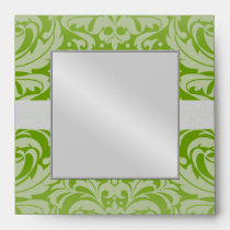 Jeweled Green Damask Monogram Invitation Envelope