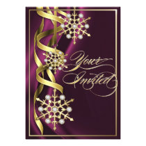 Jeweled Jazzy Snowflake Berry Holiday Card