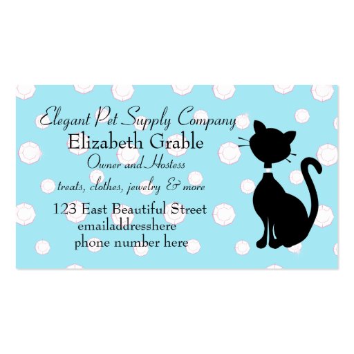 Jeweled Kitty in Blue Business Card