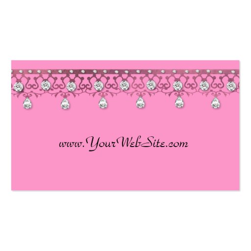 Jeweled Lace Pink Business Card (back side)