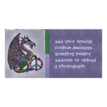 Jeweled Peace Dragon Personalized Photo Card