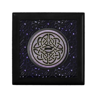 Jeweled Sky with Celtic Knot in Black and Gold Keepsake Boxes
