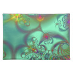 Jeweled Staircase - Abstract Emerald Kaleidoscope Place Mat
