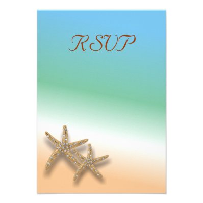 Jeweled Starfish RSVP card Personalized Invite