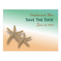 Jeweled Starfish Save The Date Postcard