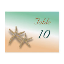 Jeweled Starfish Table Number Postcard