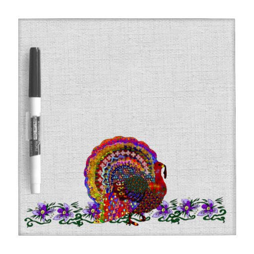 Jeweled Turkey DryErase Whiteboard Zazzle