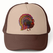 Jeweled Turkey Mesh Hat