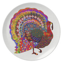 Jeweled Turkey Party Plates