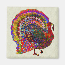 Jeweled Turkey Refrigerator Magnets