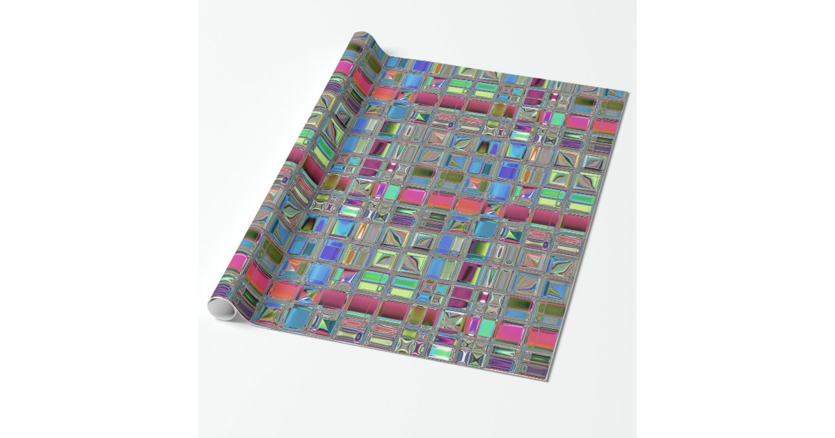 Jewelee Modern Mosaic Art Wrapping Paper Zazzle