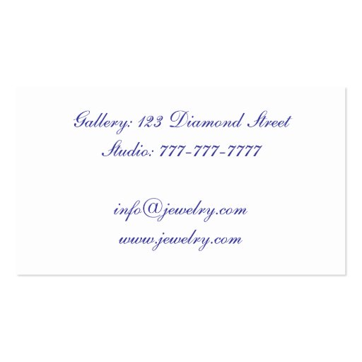 Jeweler Business Card (back side)