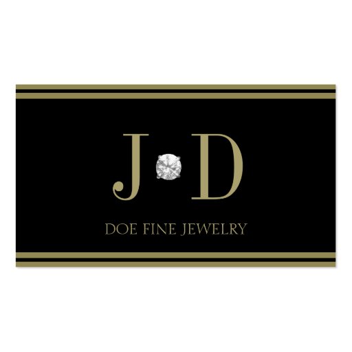 Jeweler Diamond Black/Gold Stripes Business Card