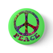 Jewelled Peace Buttons