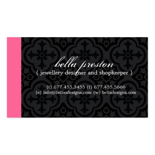 Jewellery Designer Business Card (back side)
