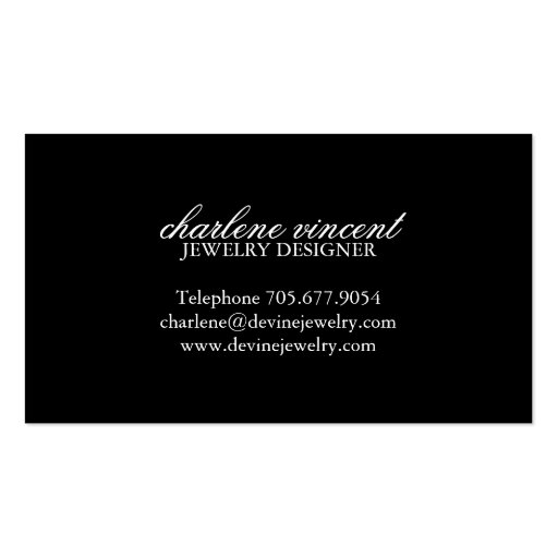 Jewellery Designer Business Cards (back side)