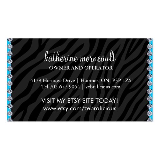 Jewelry & Accessory Boutique Business Cards (back side)