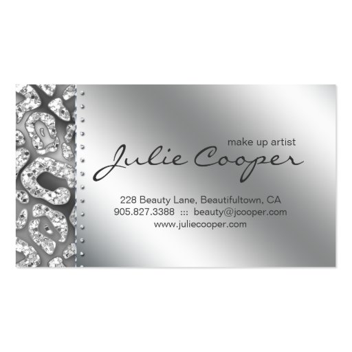 Jewelry Business Card Blonde Leopard Tanning Silve (back side)