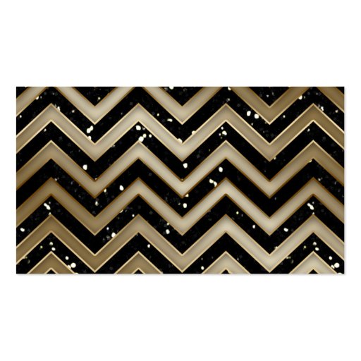 Jewelry Business Card Chevron Sparkle Gold Black (front side)