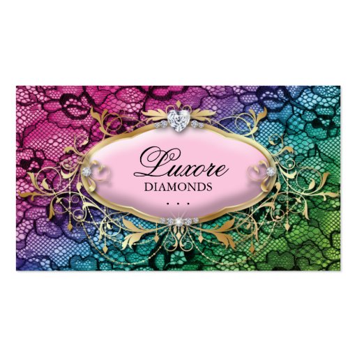 Jewelry Business Card Lace Pink Heart