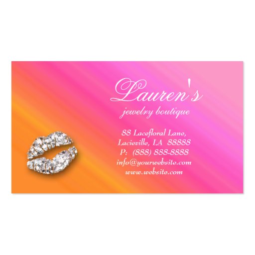 Jewelry Business Card Makeup Artist Cosmetology (back side)