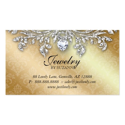 Jewelry Business Card Zebra Glitter Pink Gold (back side)