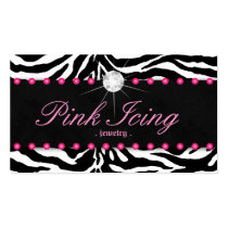 Jewelry Business Card Zebra Pink Dots Diamond business cards