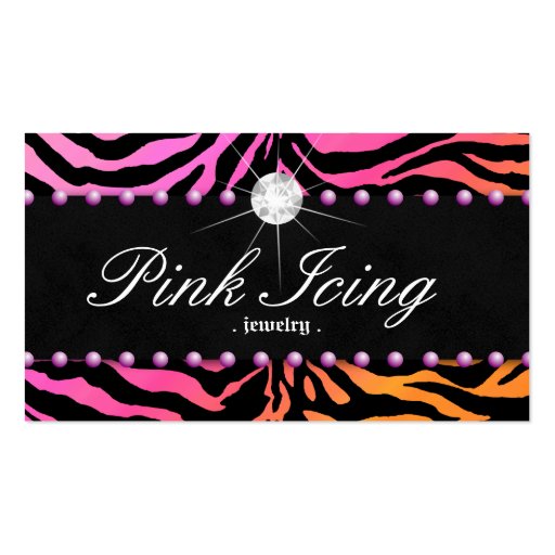 Jewelry Business Card Zebra Purple Dot Orange Pink