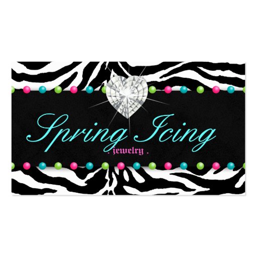 Jewelry Business Card Zebra Spring Dots Jewelry (front side)