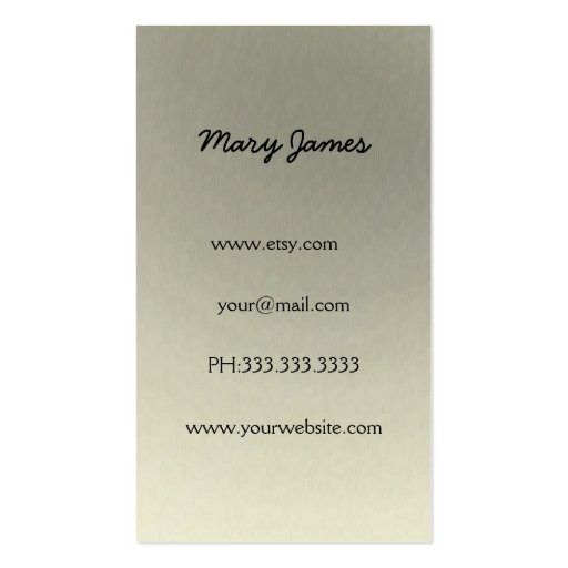 Jewelry  Business Cards (back side)