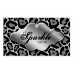 Jewelry Business Cards Animal Leopard Silver