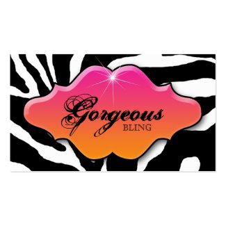 Jewelry Business Cards Animal Zebra Sparkle PIOR profilecard