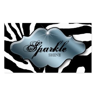 Jewelry Business Cards Animal Zebra Sparkle Teal profilecard