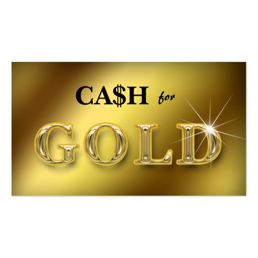 Jewelry Business Cards Cash for Gold 2 (front side)