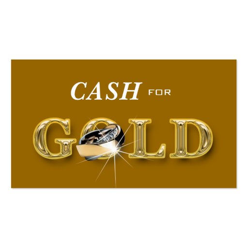 Jewelry Business Cards Cash for Gold Golden (front side)