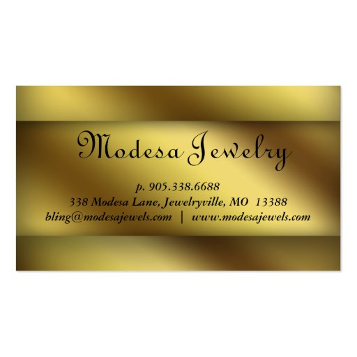 Jewelry Business Cards Cash for Gold Metallic (back side)