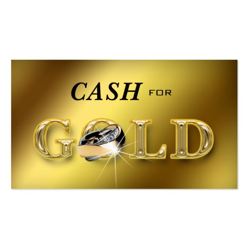 Jewelry Business Cards Cash for Gold Metallic (front side)